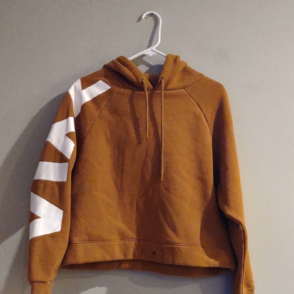 Zyia Active Women's‎ 2XL Brown Crop Hoodie With Graphic Sleeve